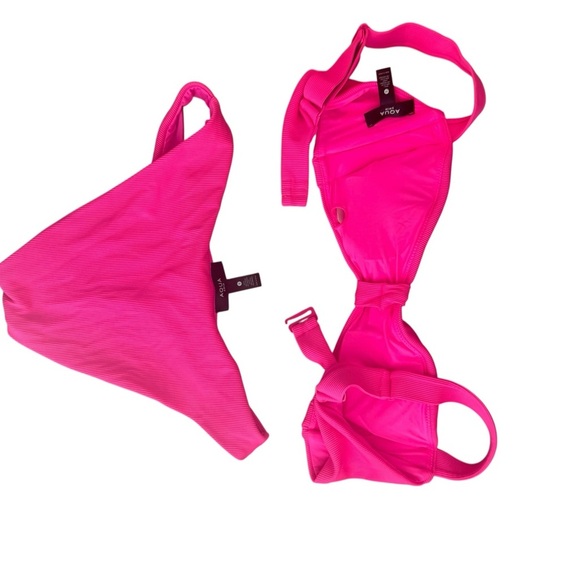 Aqua Pop Pink Sunset Boulevard Bikini Top Size Medium and Bottom Size Small - Picture 6 of 8